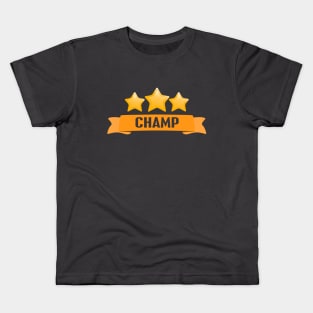 3 star Champ Kids T-Shirt